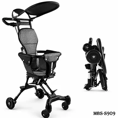 Baby Stroller Mini Portable Pram – Ash/Black/pink | Lightweight & Foldable