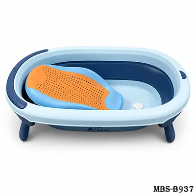 Rovco Baby Folding Bathtub – Portable Infant Bath Tub with Non-Slip Design | Blue