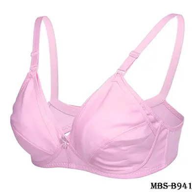 Cotton Front Open Nursing Bra – Comfortable Seamless Maternity Bra with Adjustable Straps for Breastfeeding Women (Pink)