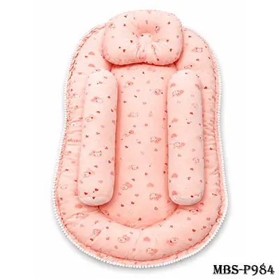 Baby Crib Bedding – Pink Baby Bed Protector, Newborn Safety Bedding, Portable Travel Bed & Crib Bedding Set for Infants