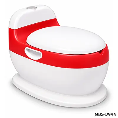 Simulation Musical Baby Potty Toilet – Musical Training Potty Chair for Toddlers & Kids, Realistic Design, Comfortable Baby Toilet Training Seat – Red