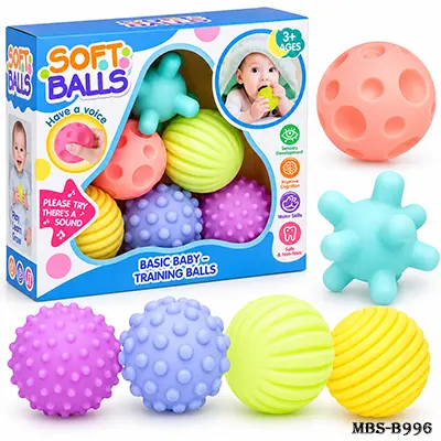 Baby Bath Sensory Massage Balls Set – Soft Textured Tactile Balls for Infants, Multi-Color Sensory Toys for Baby Touch & Senses Development, Training & Learning Toy