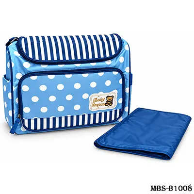Baby Diaper Bag with Changing Mat – Spacious Multifunctional Baby Travel Bag with Multiple Compartments, Insulated Bottle Pocket & Adjustable Shoulder Strap – Blue