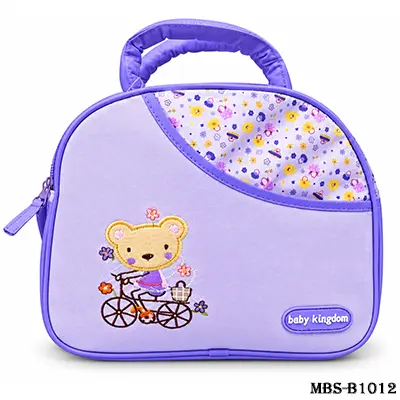 Small Baby Diaper Bag – Compact Lightweight Baby Travel Bag with Spacious Storage, Zipper Closure & Comfortable Handle, Cute Portable Organizer for Baby Essentials – Purple
