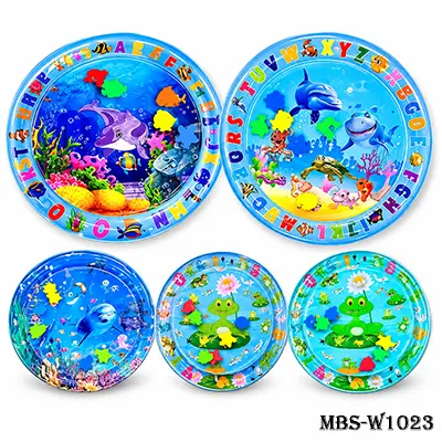 Inflatable Baby Water Play Mat – Ocean Fish PVC Water Pad for Infants & Toddlers