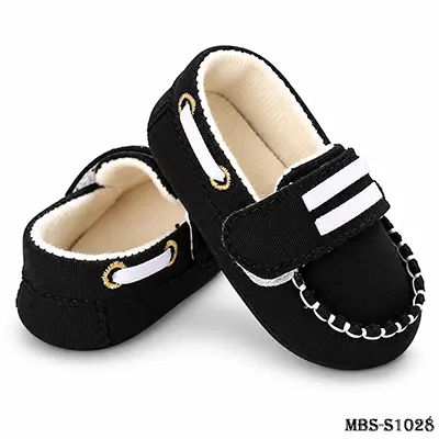 Newborn Baby Soft Sole Shoes 0-1 Years – Velcro Toddler Walking Shoes, Lightweight Casual Footwear – Black, 11cm/12cm/13cm