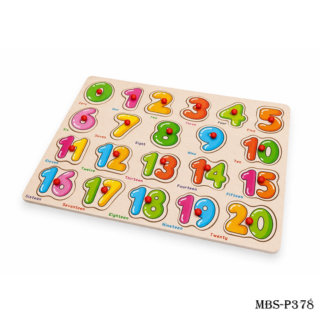 Montessori English Number Wooden Peg Puzzle Board – Educational Smart Toy for Children