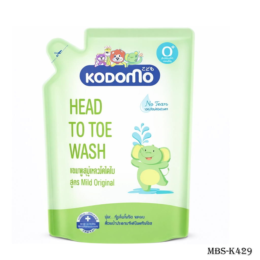 Kodomo Head To Toe (Refill) 380ml – Gentle Baby Wash & Shampoo