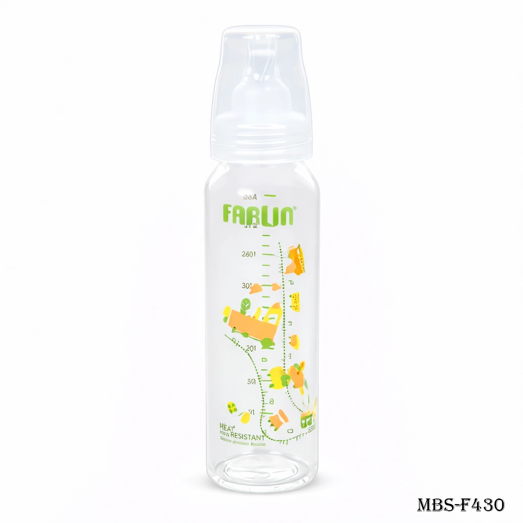 Farlin Heat Resistant Glass Feeder MomFit 240ml – Anti-Colic Baby Bottle