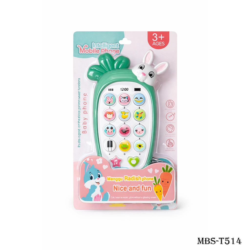 Baby Cell Phone Toy for Learning and Play | Early Education Telephone with Silicone Cover, Music & Lights (0–1 Year)