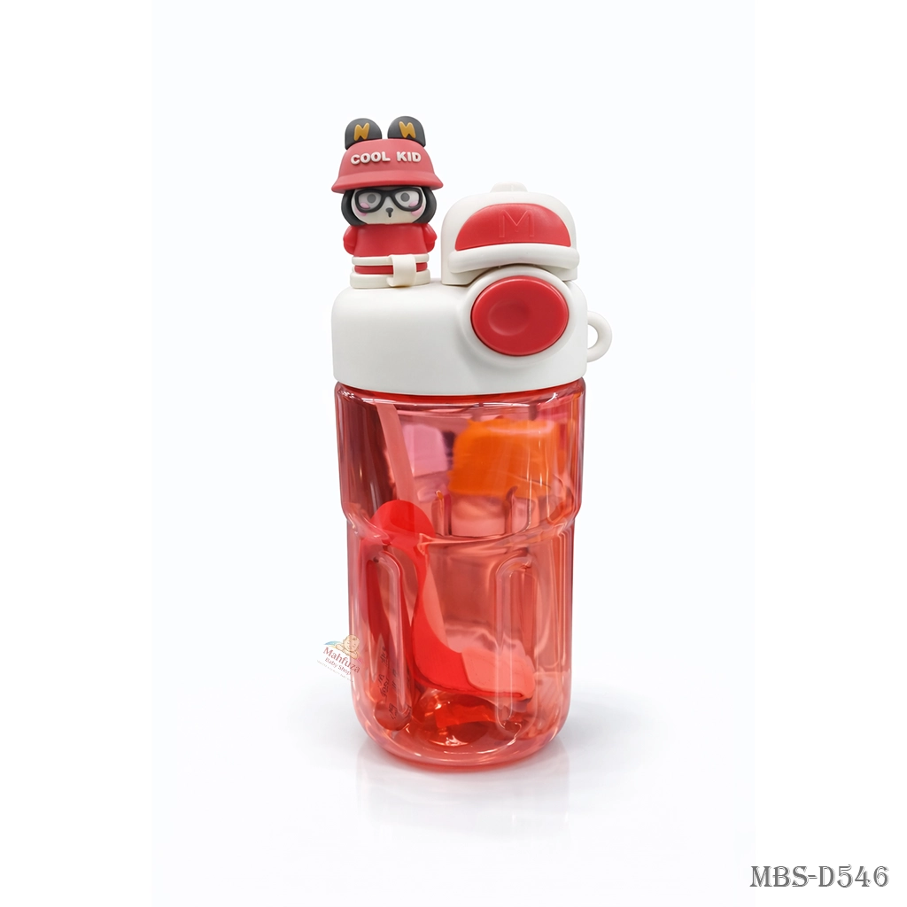 Cute Cartoon Water Bottle With Straw – Fun & Practical Kids Bottle