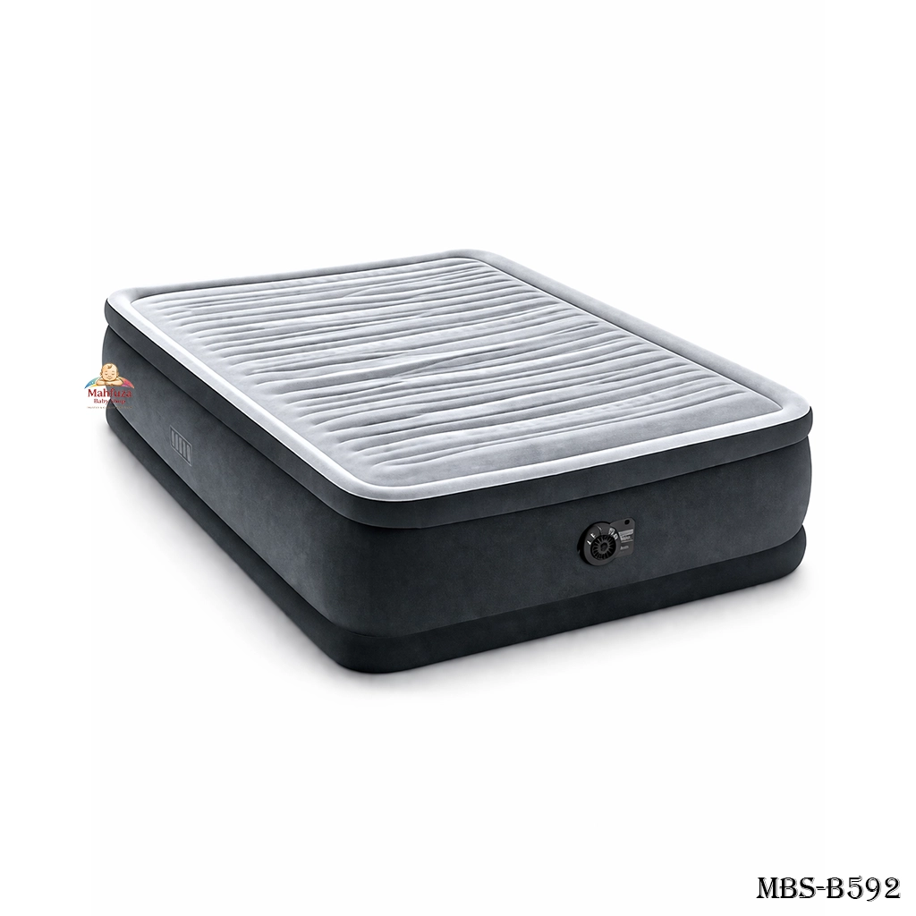 INTEX Air Dura-Beam® Deluxe Comfort-Plush Air Mattress 18" Queen w/ Built-In Electric Pump