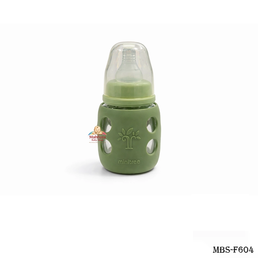 Minitree Slimneck Glass Feeding Bottle 0m+ (60ml) – Green