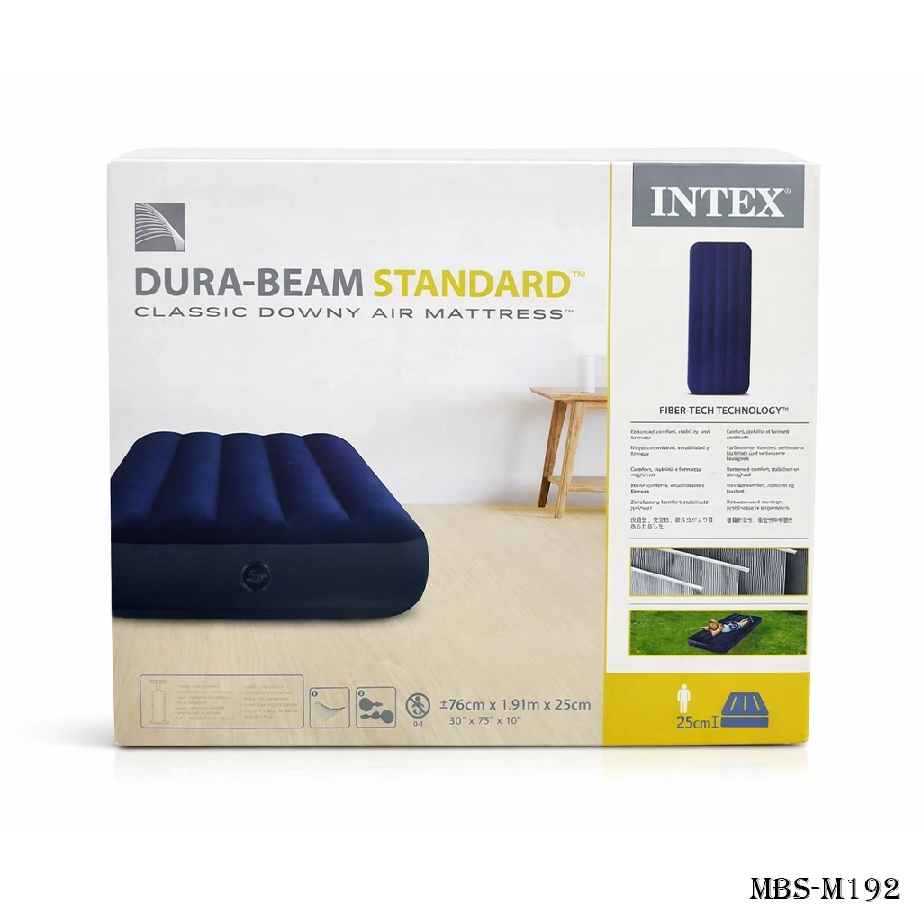 Intex Dura Beam Standard Classic Downy Air Mattress 30"-5"-10" (Single Bed)