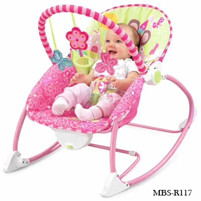 TiiBaby Infant to Toddler Rocker Bouncer with Music & Vibration Baby Bouncer