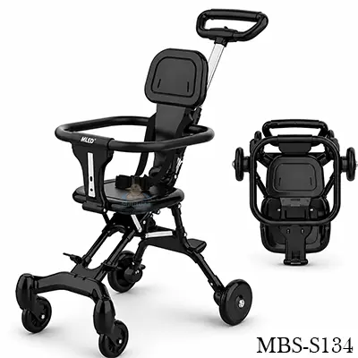 Baby Stroller Mini Portable Pram - Ash/Black