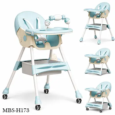 Baby Feeding High Chair 601 – Multifunctional 3‑in‑1 Premium Quality Foldable (Pest)