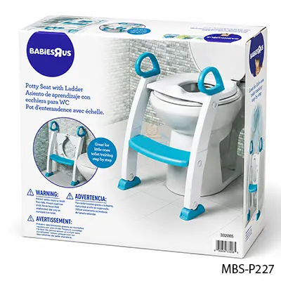 Baby Potty Training High Commode Seat with Foldable & Adjustable Stairs (18M+)