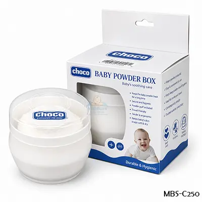 Cihoco Free Drop Baby Powder Puff Case – White | Clean, Elegant & Hygienic Baby Care