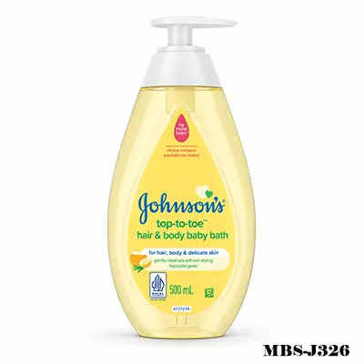 Johnson’s Top-to-Toe Hair & Body Baby Bath – 500ml | Ultra Gentle Head-to-Toe Care