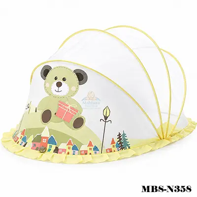 Premium Foldable Baby Mosquito Net Large L44 x W26 inch – Beige | Safe & Comfortable Baby Protection