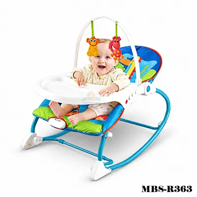 Hu Baby Cradle-Rocker-Chair 2-in-1 Feeding Chair – Blue