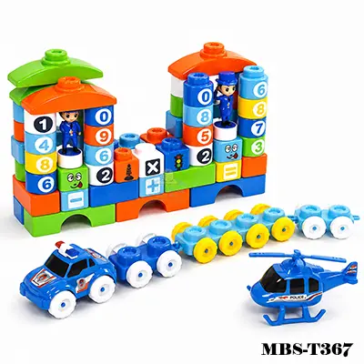 DIY Family Game Hometown Heroes 91pcs Blocks Set - Blue