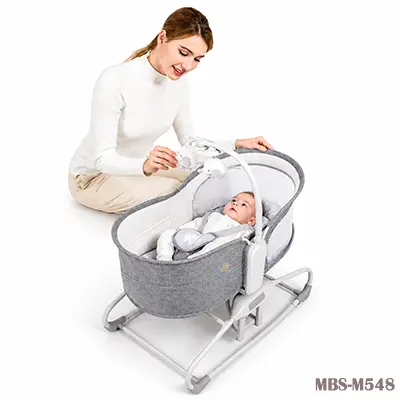 Mastela 4in1 Swing & Bassinet Cradle – Smart Comfort with 360° Rotation & App Control (Golden)