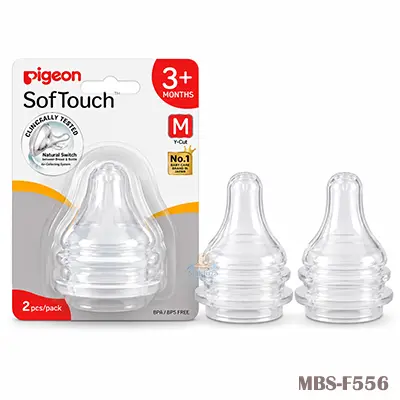 Pigeon SofTouch M (Y-cut) Wide Neck Nipple 3M+