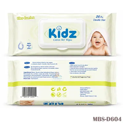 Kidz Cotton Baby Wet Wipes – 56 Pcs (Germany)