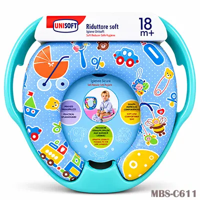 Children’s Commode Support Toilet Seat  Safe and Comfortable Potty Training Aid (Green)