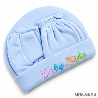 Baby Kids Cap Set for Newborn 5pcs (Blue)