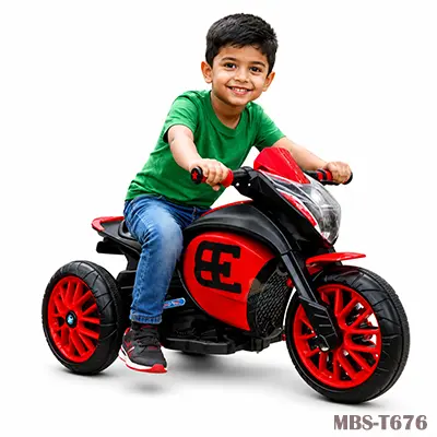 Rechargeable Electric Bike for Kids Red & Black