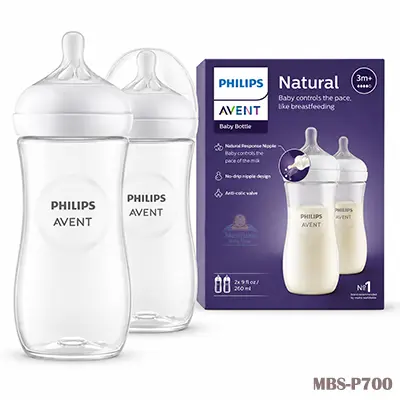 Philips Avent Feeder Natural Response Baby Bottle 3m+ 330ml x2 Plastic Bottle