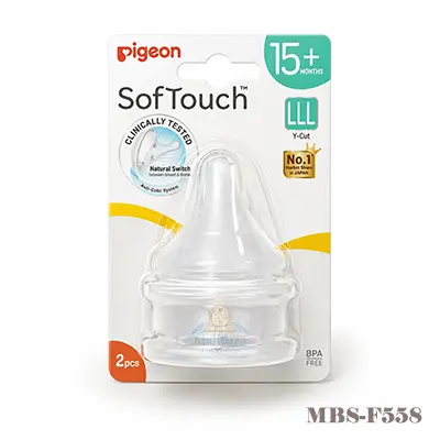 Pigeon SofTouch LLL (Y-cut) Wide Neck Nipple 15M+
