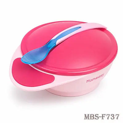 Momeasy Bowl & Heat Sensitive Spoon Set - Pink