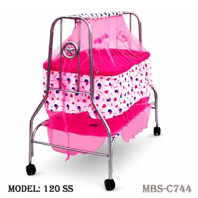 Soft, Safe & Stylish Perfect Baby Cradle Pink - (120 SS)