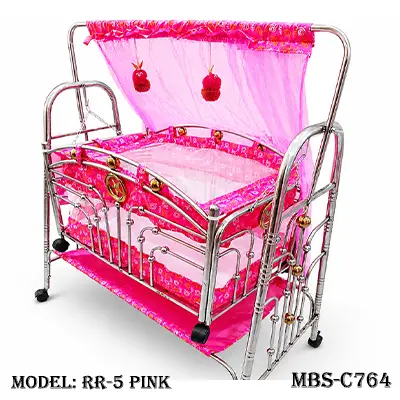 Soft, Safe & Stylish – Perfect Baby Cradle for Your Little Angel PINK (RR-5 SS)