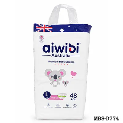Aiwibi Australia Premium Baby Diaper L Tape - Belt (9-14Kg, 48pcs)