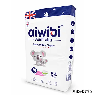 Aiwibi Australia Premium Baby Diaper M Tape - Belt (6-11Kg, 54pcs)