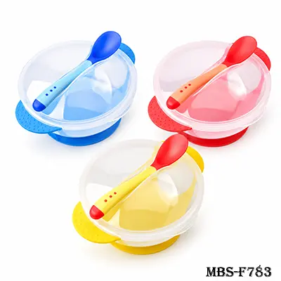 Baby Suction Feeding Bowl with Spoon - Random Color