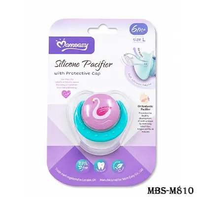 Momeasy Orthodontic Silicone Pacifier with Protective Cap (Size L, 6M+) | BPA-Free Baby Soother
