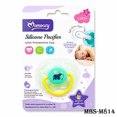 Momeasy Silicone Pacifier with Protective Cap (Size S, 0M+) | BPA-Free Baby Soother