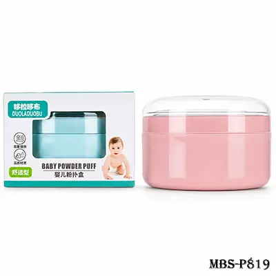 Baby Soft Face Powder Puff Sponge Box Case Container – Multicolor