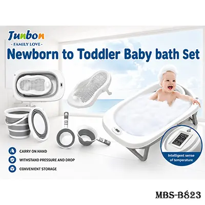 Foldable Newborn to Toddler Baby Bath Set | Smart Temperature Control & Space Saving Design