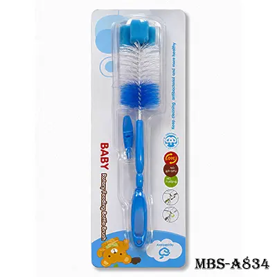 Apple Bear Rotary Feeding Bottle Brush – 360° Deep Cleaning Brush Set