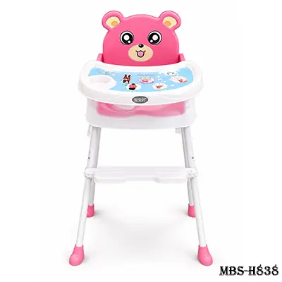 218 Baobaohao Baby 2 Step Feeding High Chair - Pink | Safe, Comfortable & Durable Baby Feeding Chair