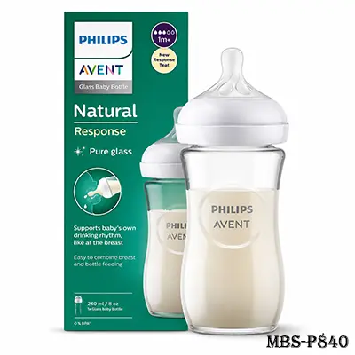 Philips Avent Natural Glass Feeder 240ml with Natural Response Nipple | BPA-Free Premium Baby Feeding Bottle