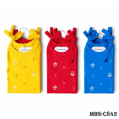 Baby Girls Sleeveless Tie Shoulder Cotton Vest | Soft Summer Tank Top (Yellow, Red & Blue)
