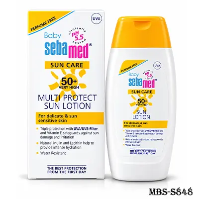 Sebamed Baby Sun Care SPF 50+ Very High Multi Protect pH 5.5 Sun Lotion 200ml | Gentle UV Protection for Sensitive Baby Skin